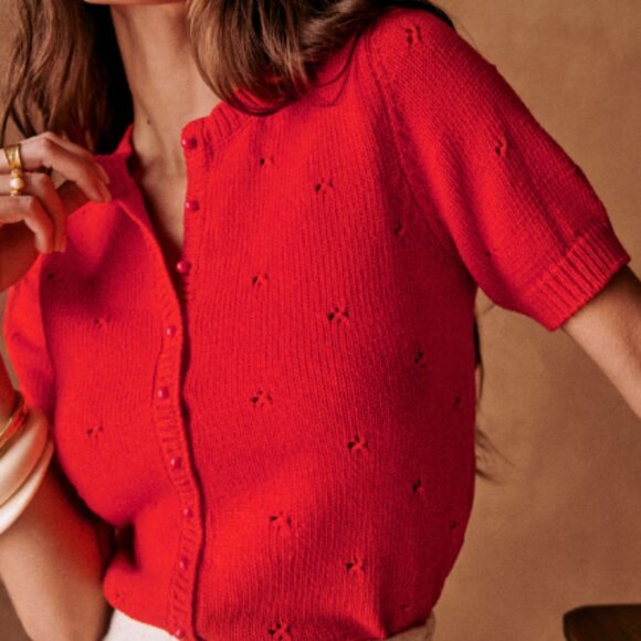 Sezane Sweaters - Sezane Kyle Cardigan- Red, Size S